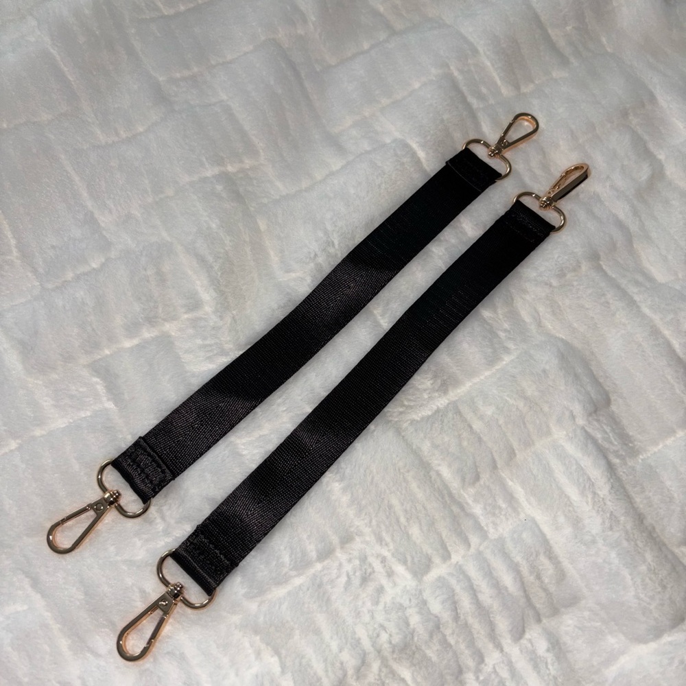 Black Mini Straps Extended with Gold Hardware